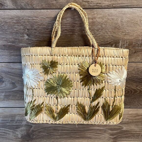 Nine West Straw Floral Bag - Picture 1 of 8